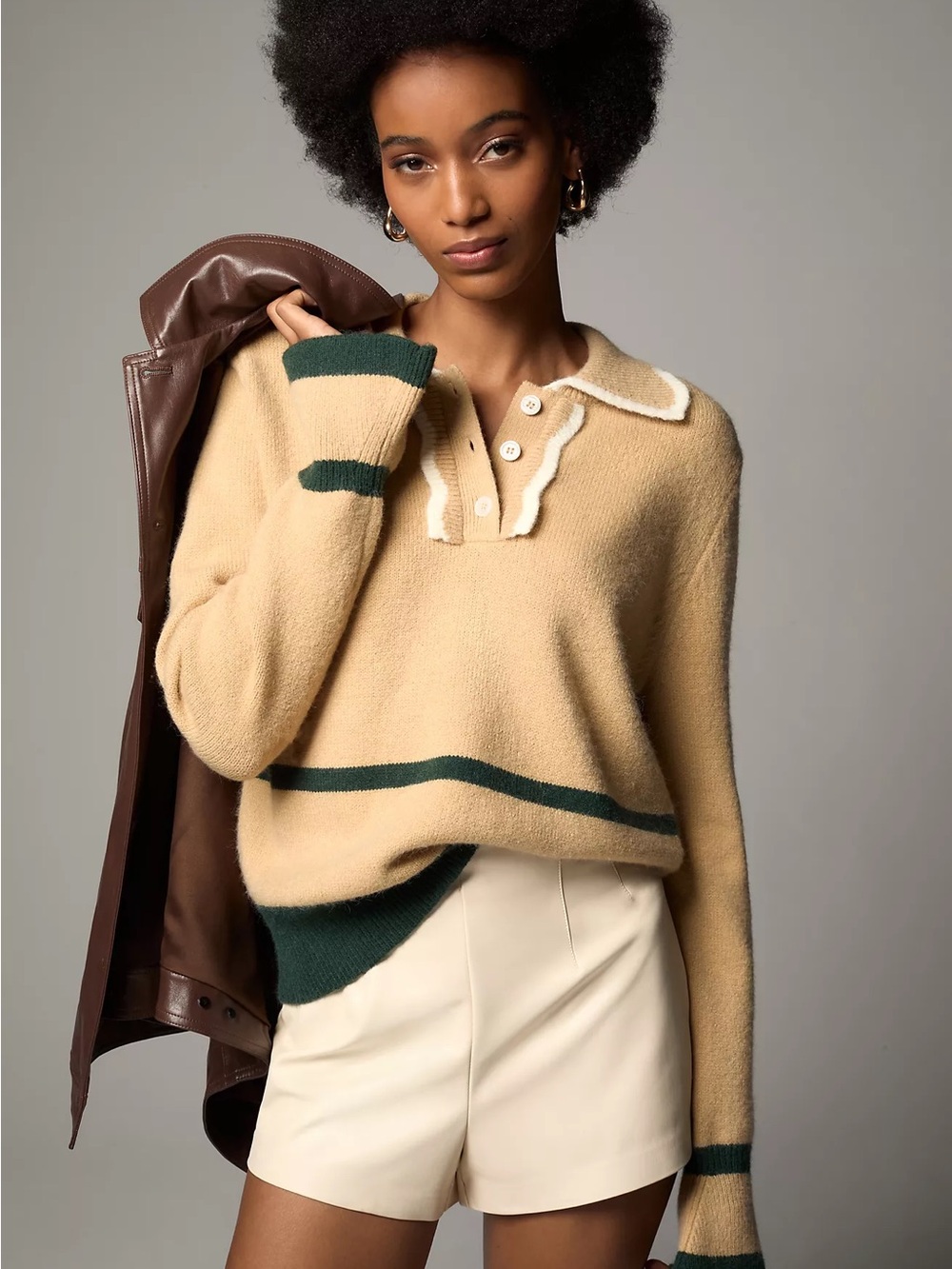 Maeve Scallop Collared Sweate